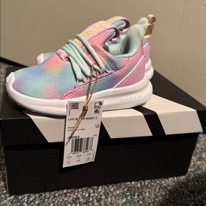 adidas Kids Pastel Rainbow Slip-On Sneakers in Mint, Pink, Yellow, Blue